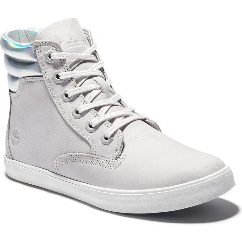 TIMBERLAND New! Gray Boots w/ Silver Hologram Collar. Dausette